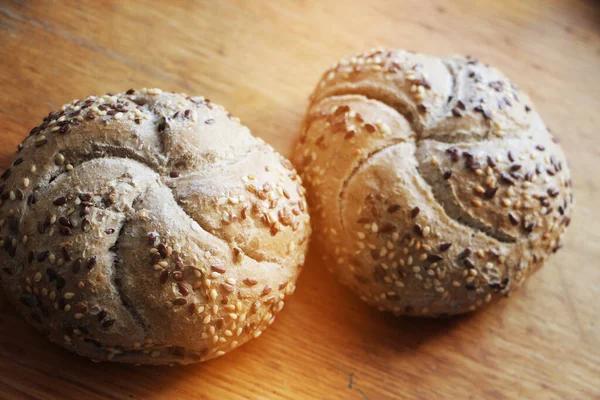 Färskt Bröd Bullar Närbild — Stockfoto