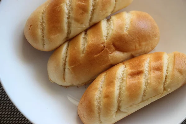 Świeże Bułki Chleba Bliska Widok — Zdjęcie stockowe