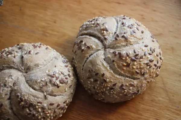 Färskt Bröd Bullar Närbild — Stockfoto