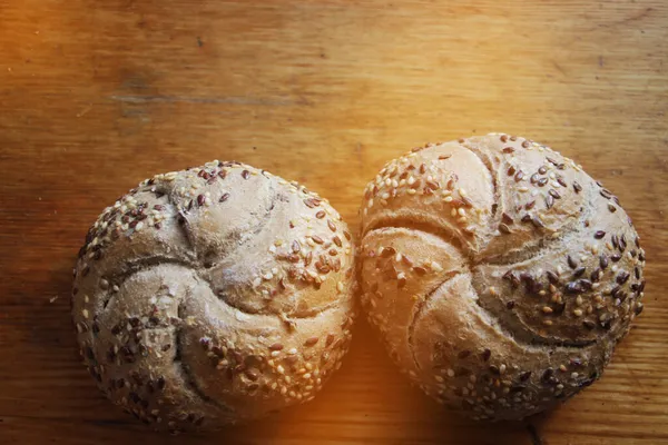Φρέσκο Ψωμί Ψωμάκια Κοντινή Θέα — Φωτογραφία Αρχείου
