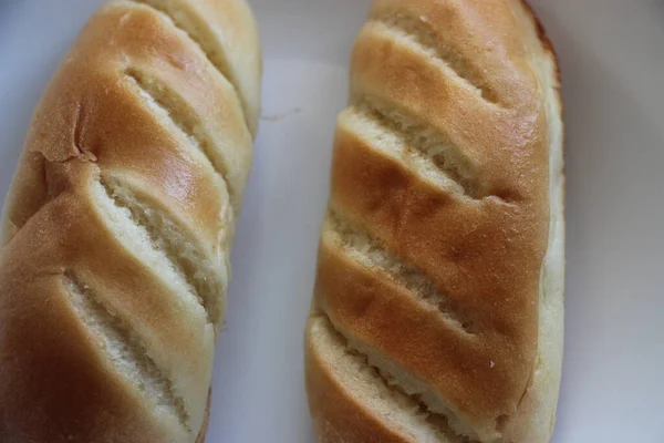 Färskt Bröd Bullar Närbild — Stockfoto