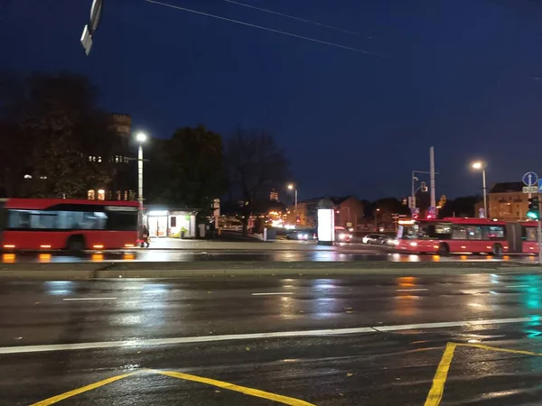 Uitzicht Vilnius Stad Nachts Litouwen — Stockfoto