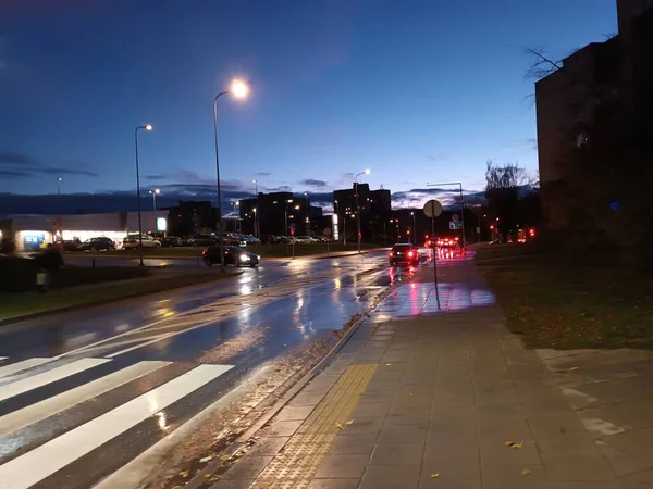 Vista Cidade Vilnius Noite Lituânia — Fotografia de Stock