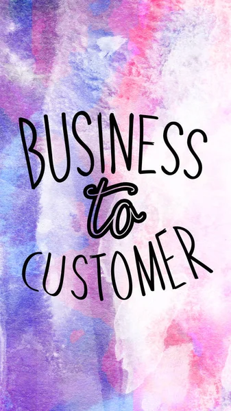 Business Customer Words Lettering Colorful Watercolor Background Creative Business Concept — Stock Photo, Image