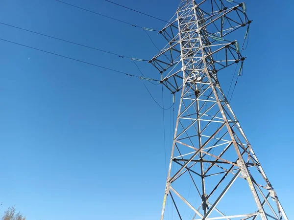 Fragment High Altitude Construction Tower Painted White Red Blue Sky — Stock Photo, Image