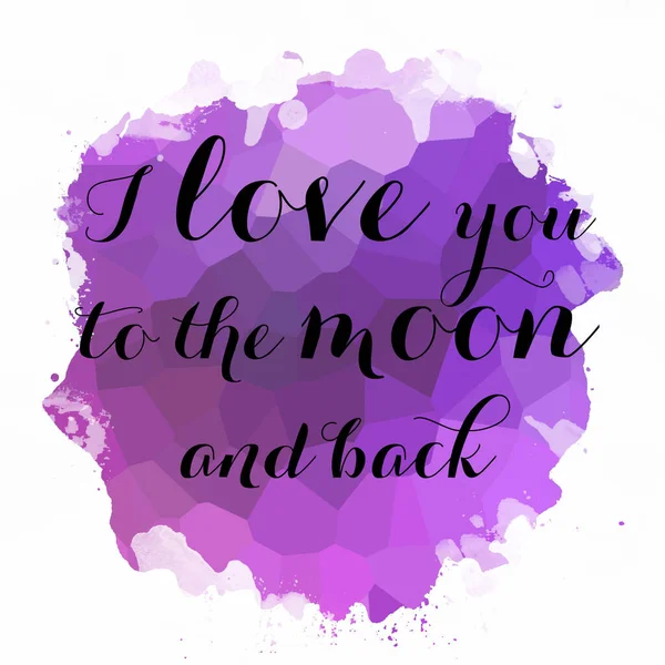 Hand Drawn Illustration Beautiful Lettering Quote Love You Moon Back — Stock Photo, Image