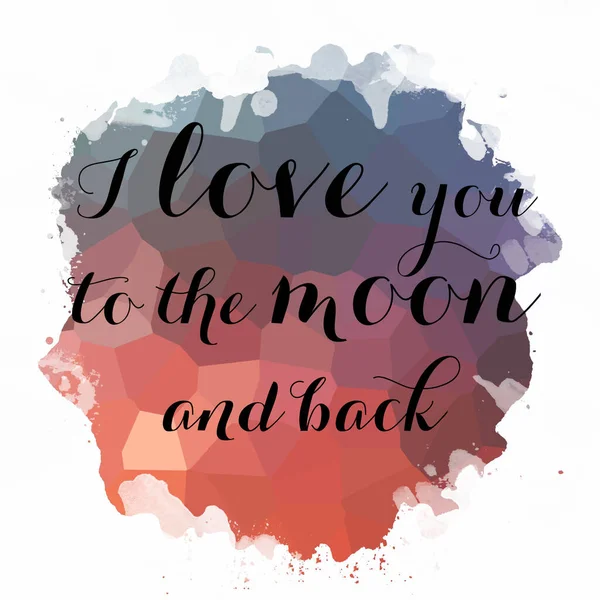 Hand Drawn Illustration Beautiful Lettering Quote Love You Moon Back — Stock Photo, Image