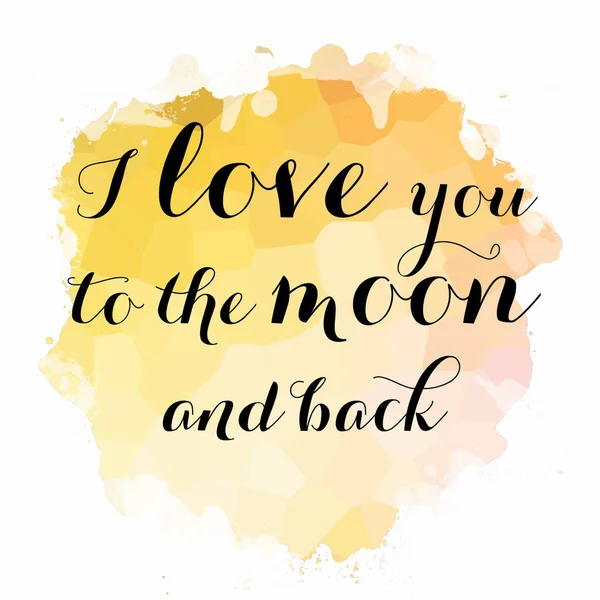 我爱你登上月球 然后又返回 这句美丽的文字的手绘图解 — 图库照片