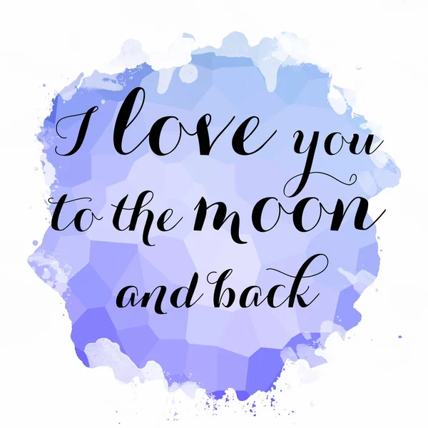 我爱你登上月球 然后又返回 这句美丽的文字的手绘图解 — 图库照片