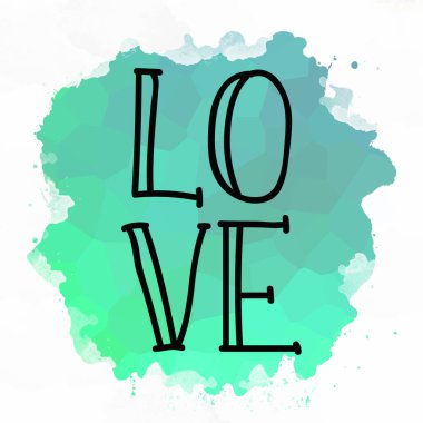 Soyut renkli arkaplanda Kelime Sevgisi