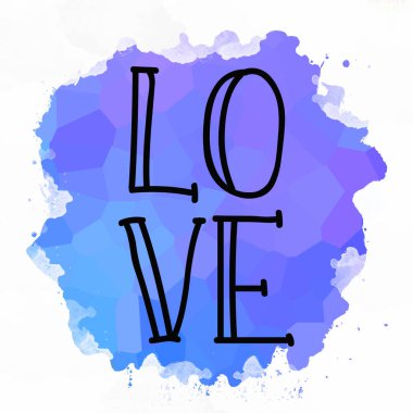 Soyut renkli arkaplanda Kelime Sevgisi