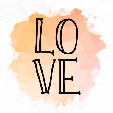 Soyut renkli arkaplanda Kelime Sevgisi