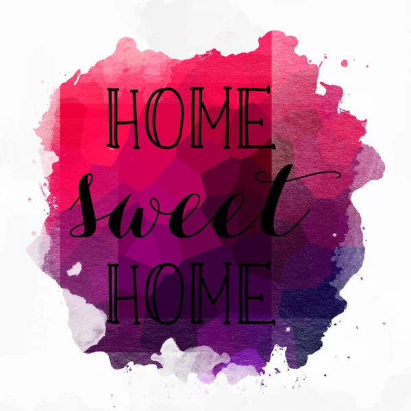 Home Słodki Tekst Domu Abstrakcyjnym Kolorowym Tle — Zdjęcie stockowe