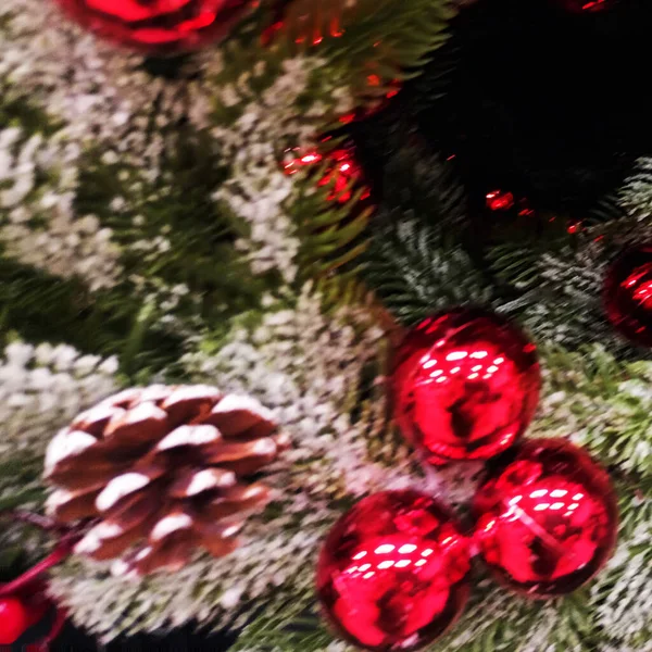 Noel Arkaplanı Dekor Oyuncaklar Manzarayı Kapatır — Stok fotoğraf