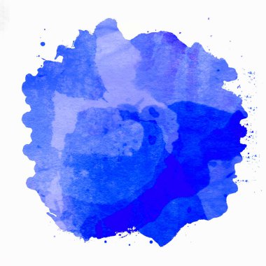 Beyaz arka planda izole edilmiş suluboya lekesi. Soyut tasarım yıkama suyu boyalı dokuyu kapat. 