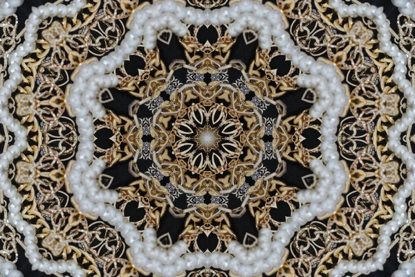 Αφηρημένη Golden Forms Mandala Pattern Που Προέρχονται Από Ένα Φράκταλ — Φωτογραφία Αρχείου