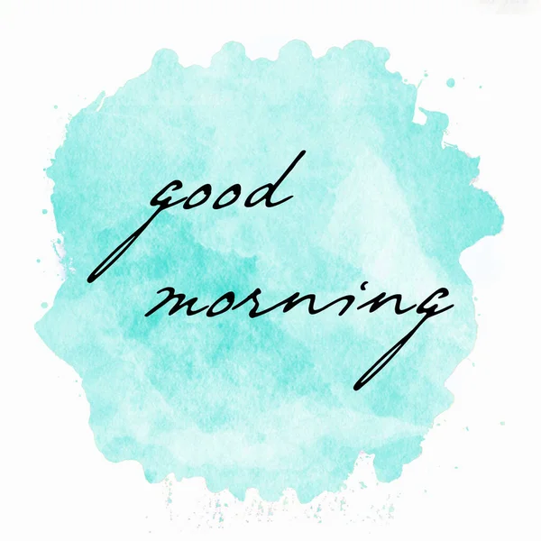 Good Morning Sketch Lettering Watercolor Stain — Stock Photo, Image