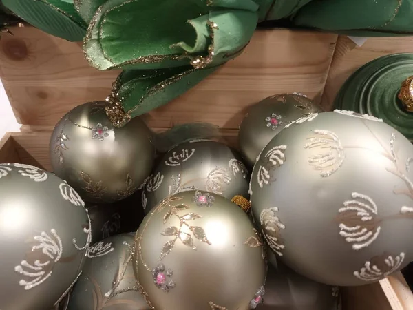 Decorações Natal Bugigangas Ornamentos — Fotografia de Stock