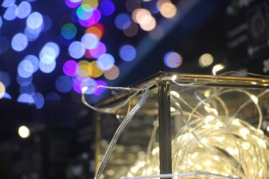 Noel ışıkları renkli arka plan 