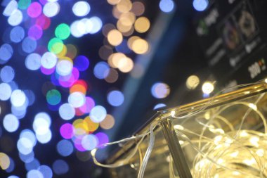 Noel ışıkları renkli arka plan 