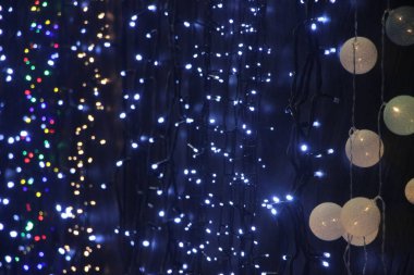 Noel ışıkları renkli arka plan 