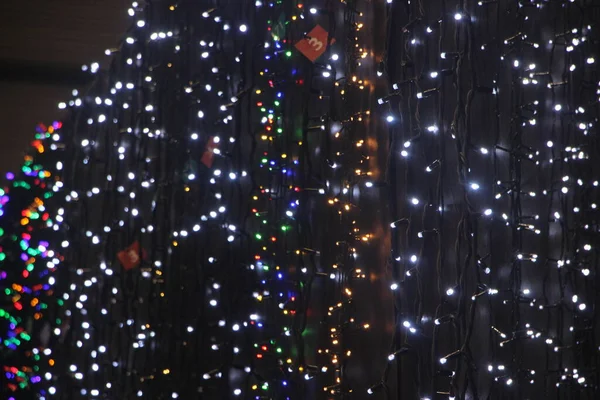 Noel Işıkları Renkli Arka Plan — Stok fotoğraf