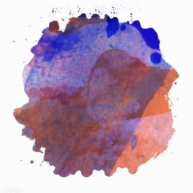 Beyaz arka planda izole edilmiş suluboya lekesi. Soyut tasarım yıkama suyu boyalı dokuyu kapat. Minimalist ve lüks arka plan.