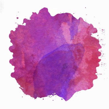 Beyaz arka planda izole edilmiş suluboya lekesi. Soyut tasarım yıkama suyu boyalı dokuyu kapat. 