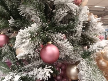 Noel süslemeleri yakın görünüm, şenlik arka planı 