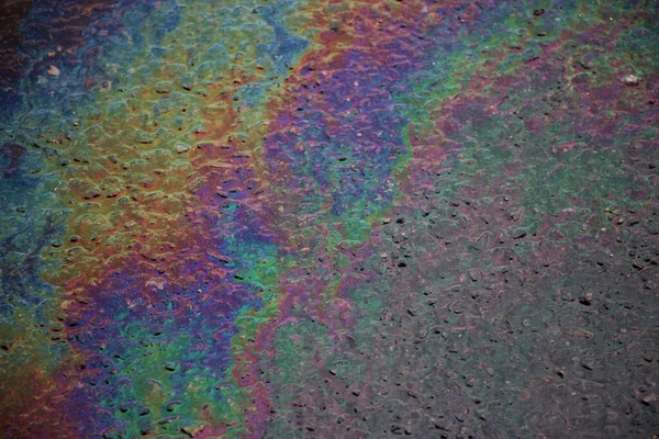 Derrame Petróleo Sobre Fondo Textura Del Camino Asfalto — Foto de Stock