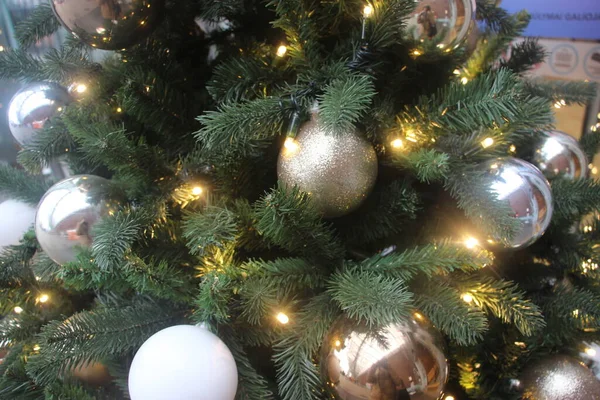 Noel Süslemeleri Yakın Görünüm Şenlik Arka Planı — Stok fotoğraf