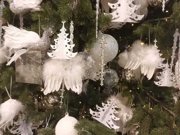 Kerst Decoraties Close Uitzicht Feestelijke Achtergrond — Stockfoto