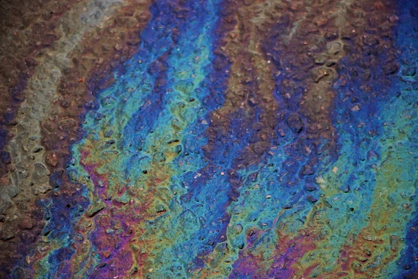Разлив Нефти Фоне Асфальтированной Дороги Текстуре — стоковое фото