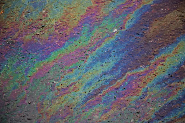 Разлив Нефти Фоне Асфальтированной Дороги Текстуре — стоковое фото