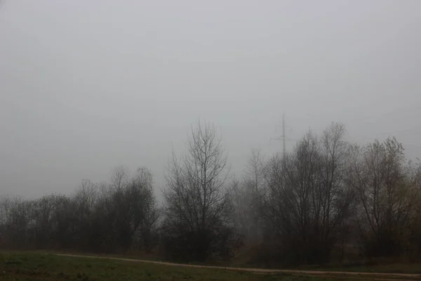 Vista Nebbia Tardo Autunno — Foto Stock