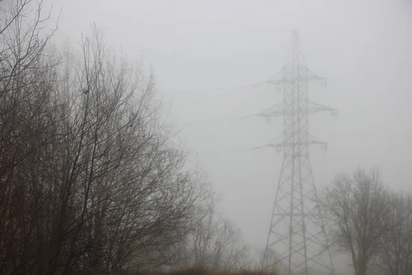 Vista Nebbia Tardo Autunno — Foto Stock