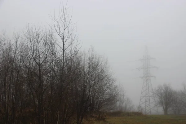 Vista Nebbia Tardo Autunno — Foto Stock