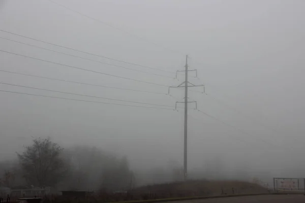 Vista Nebbia Tardo Autunno — Foto Stock