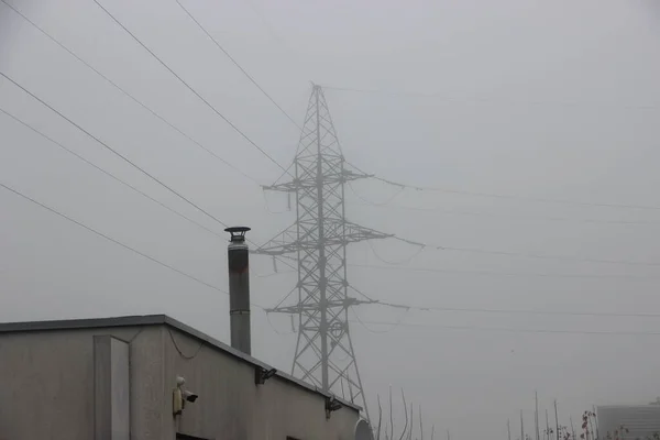 Vista Nebbia Tardo Autunno — Foto Stock