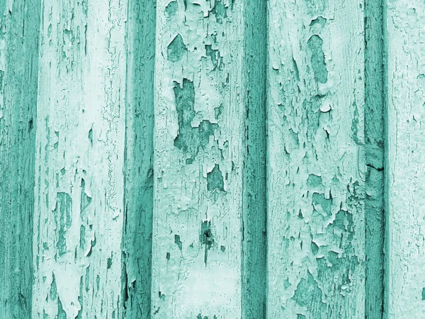 木制的旧裂缝漆成浅蓝色 — 图库照片
