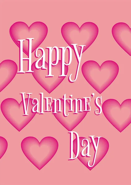 Happy Valentine Day Pink Hearts Background Special Offer Sale Banner — Stock Vector