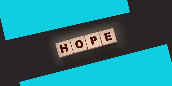 Träkuber Med Ordet Hope Begreppet Sinnestillstånd Begreppet Hälso Och Sjukvård — Stockfoto