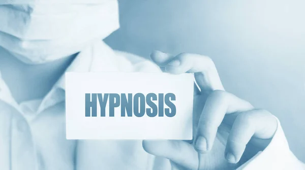 Hypnosis Word Written Card Doctor Hand Alternative Therapy Healthcare Concept Stock Image