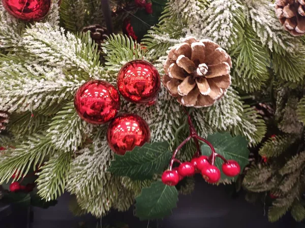 Grinalda Decoração Árvore Natal — Fotografia de Stock