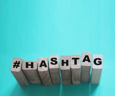 HASHTAG yapı taşlarından yapılmıştır. Web arama kavramı.