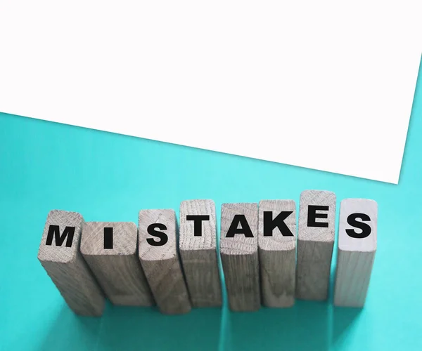 Mistakes Word Made Building Blocks Business Startup Medical Healthcare Concept — Stock Photo, Image