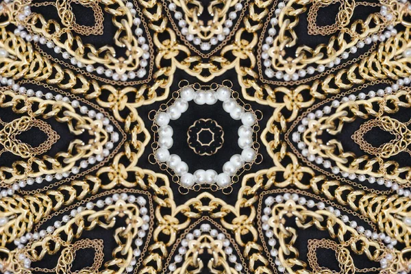 Resumen Golden Forms Mandala Pattern Proveniente Diseño Fractal Fondo Esotérico — Foto de Stock