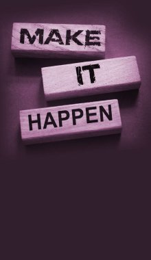 Tahta bloklara yazılmasını sağla. Motivasyon koçluğu kariyeri ve iş konsepti.