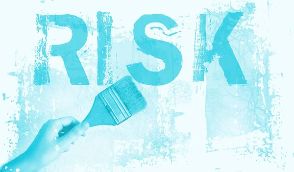 Kırmızı Kelime Risk Boya Fırçasıyla Yazılmış Planlama Risk Yönetimi Veya — Stok fotoğraf