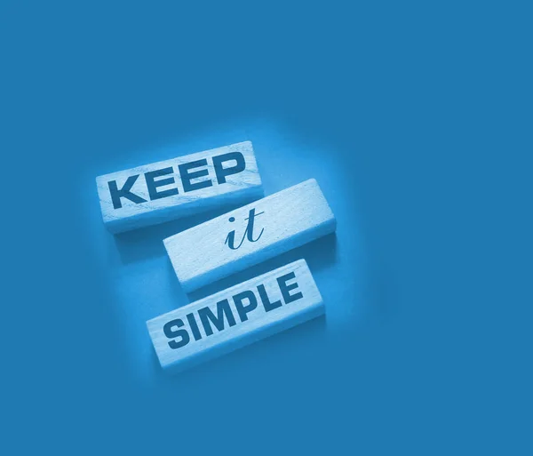 Keep Simple Words Wooden Blocks Dark Gray Background Business Copywriting — Stock Photo, Image